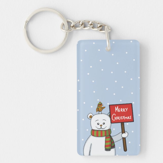 Polar Bear and Robin Christmas Greeting (Devant)