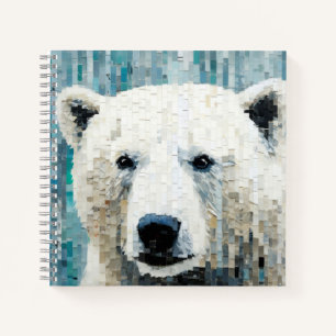 Polar Bear Animal Art Deco Paint Mosaic Notizbuch