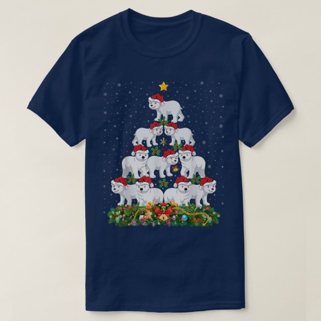 Polar Bear Animal Lover Santa Polar Bären Weihnach T-Shirt (Design vorne)