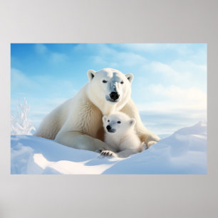Polar Bear Animal Wild Beauty Freedom Wilderness Poster