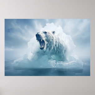 Polar Bear Animal Wildlife Wilderness Kunst Poster