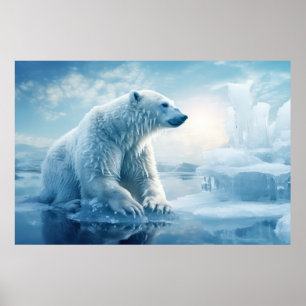 Polar Bear Animal Wildlife Wilderness Kunst Poster