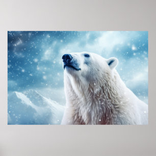 Polar Bear Animal Wildlife Wilderness Kunst Poster