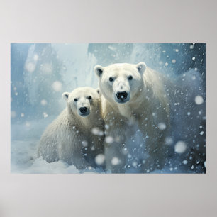 Polar Bear Animal Wildlife Wilderness Kunst Poster