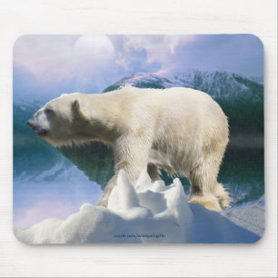 Polar Bear & Arctic Tundra Wildlife Supporter Gesc Mousepad