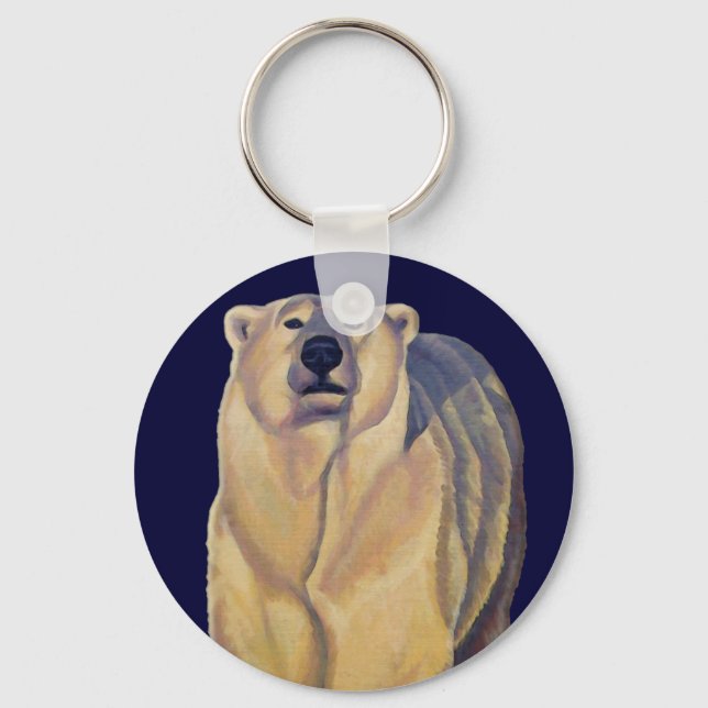 Polar Bear Art Key Chain Canadian Wildlife Geschen Schlüsselanhänger (Vorderseite)