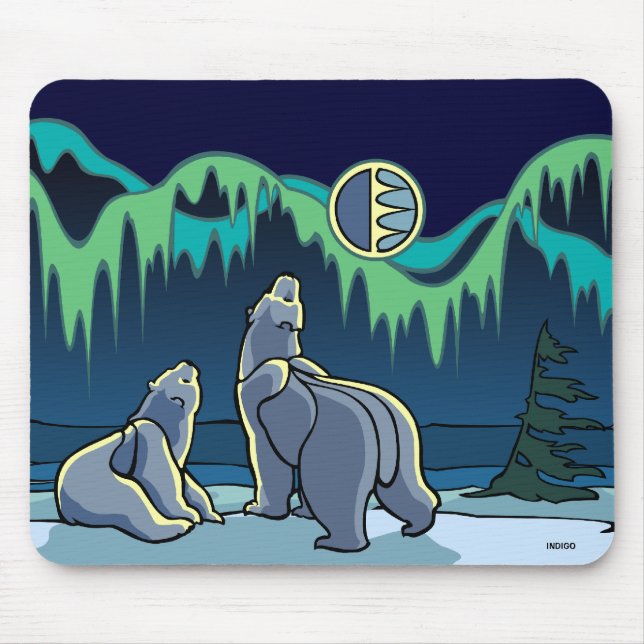 Polar Bear Art Mousepad Stilvolle Wildlife Mousepa (Vorne)