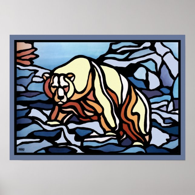 Polar Bear Art Print First Nation Wildlife Poster (Vorne)