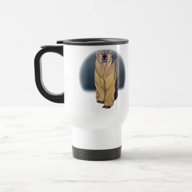 Polar Bear Art Travel Mug Art Bären Cup Reisebecher (Links)