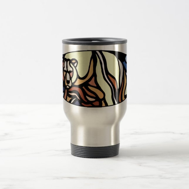 Polar Bear Art Travel Mug Native Art Bear Cup Reisebecher (Mittel)