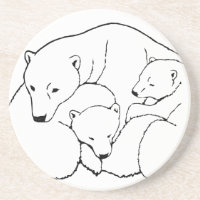 Polar Bear Art Untersetzer Bear & Cub Untersetzer