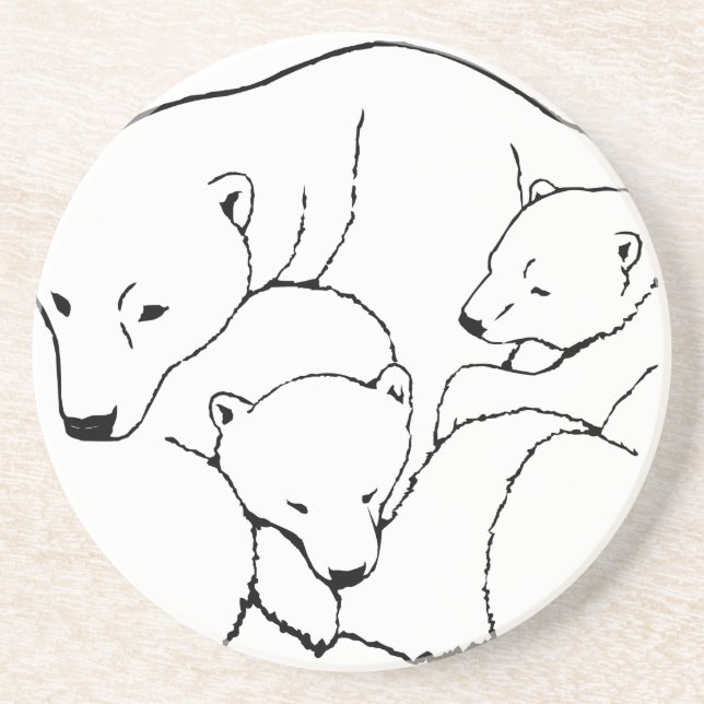 Polar Bear Art Untersetzer Bear & Cub Untersetzer (Vorne)