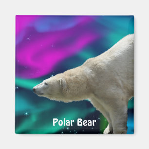 Polar Bear & Aurora Arktis Kunst, Dichtung und Mus Magnet