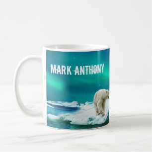 Polar Bear Aurora Borealis Personalisierte Mug Kaffeetasse