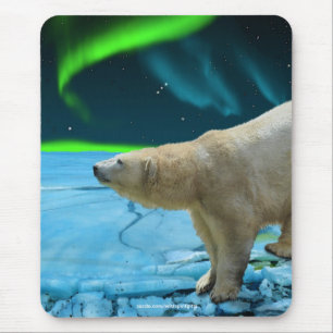Polar Bear & Aurora Wildlife Supporter Geschenk Mousepad