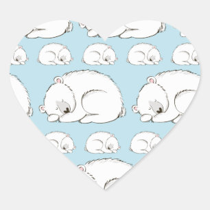 Polar Bear Baby Dusche Herz-Aufkleber