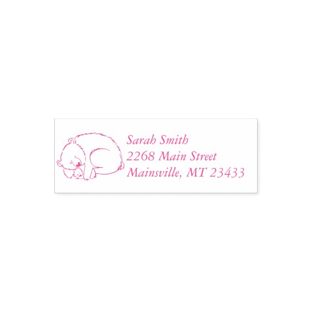 Polar Bear Baby Dusche Pink Girl Permastempel (Design)