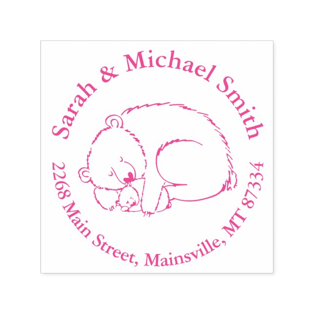Polar Bear Baby Dusche Pink Girl Permastempel (Design)