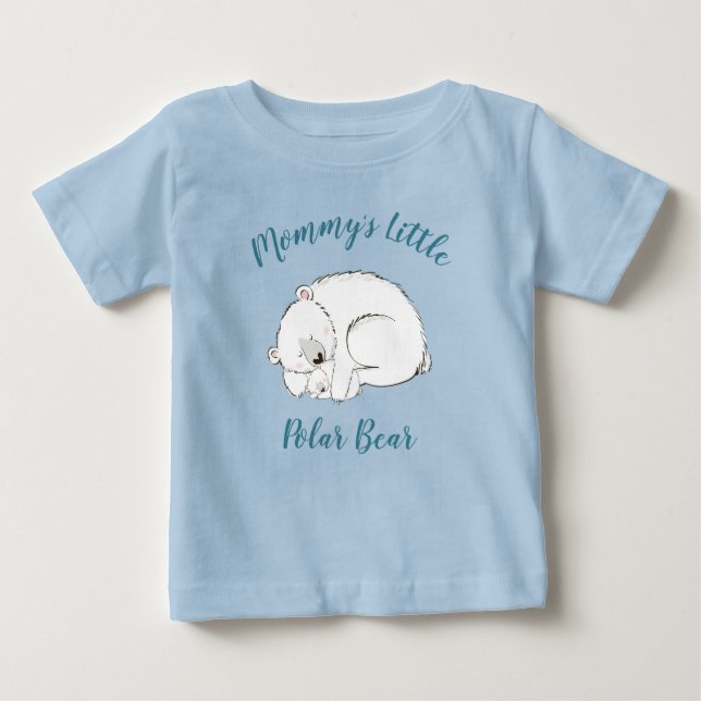 Polar Bear Baby Dusche Winter Blue Boy Baby T-shirt (Vorderseite)