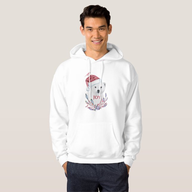 Polar Bear Baby Hat Bird Christmas Joy Hoodie (Vorne ganz)
