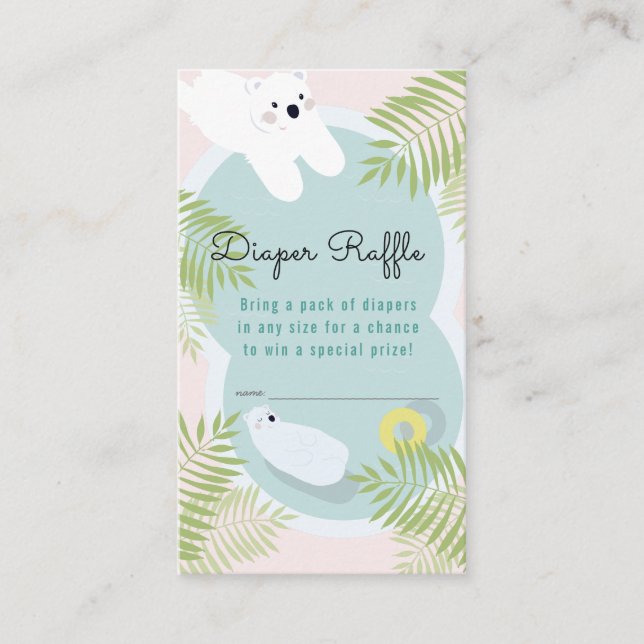 Polar Bear Baby Shooter Raffle Ticket Begleitkarte (Vorderseite)