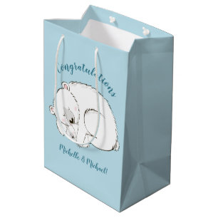Polar Bear Baby Shooter Winter Blue Boy Mittlere Geschenktüte