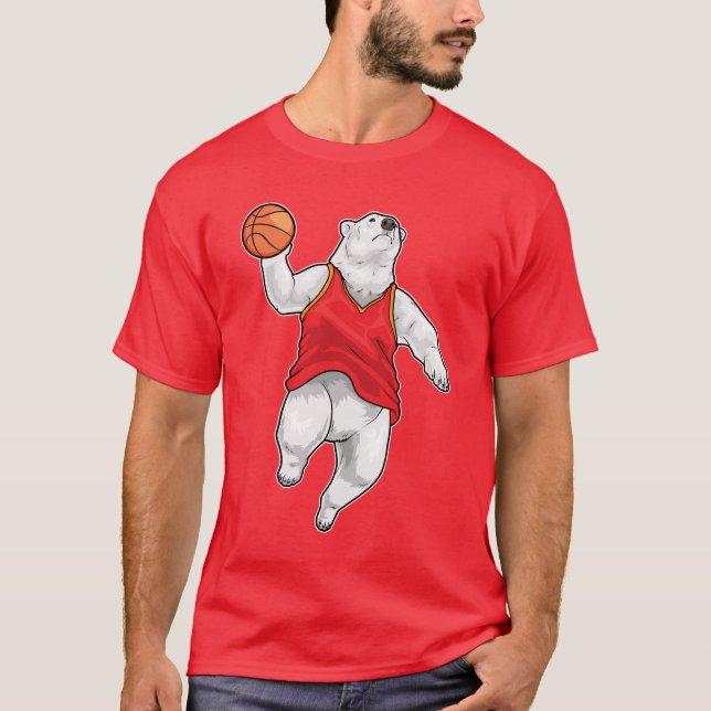 Polar bear Basketball player Basketball Sports T-Shirt (Vorderseite)