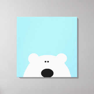 Polar Bear Blue Art Cartoon Leinwanddruck