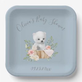 Polar Bear Blue Baby Duschpapier Teller
