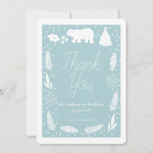 Polar Bear Blue Geburtstag Danke Karte