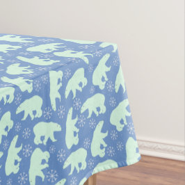 Polar Bear Blue Winter Tischdecke