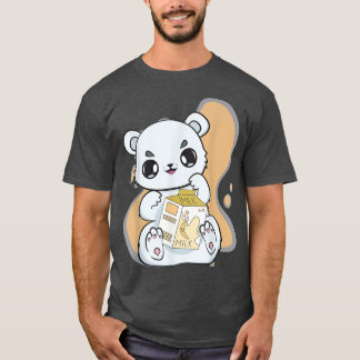 Polar Bear Boba Niedlich Anime Kawaii Pearl Banana T-Shirt