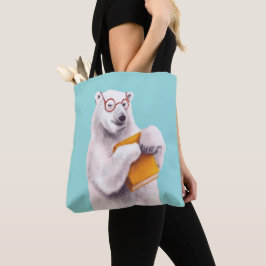Polar Bear Book Lover Nerdy Tasche