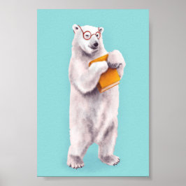 Polar Bear Book Lover Poster