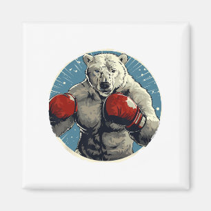 Polar Bear Boxer Fighting Boxing Magnet