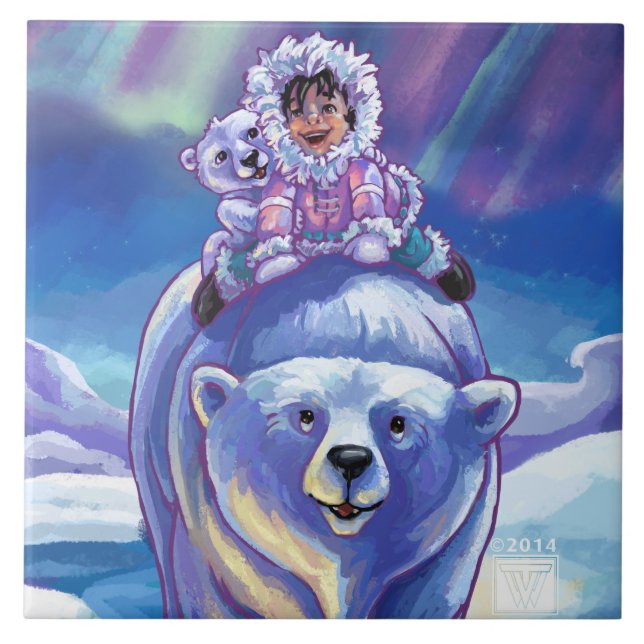 Polar Bear Bus Fliese (Vorderseite)