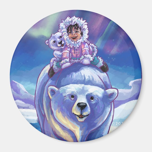 Polar Bear Bus Magnet (Vorne)