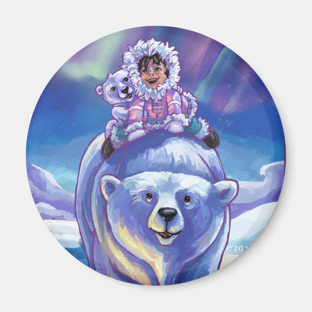 Polar Bear Bus Magnet (Vorne)