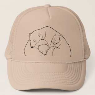 Polar Bear Caps Hats Wildlife Bären Cubs Art Hat Truckerkappe