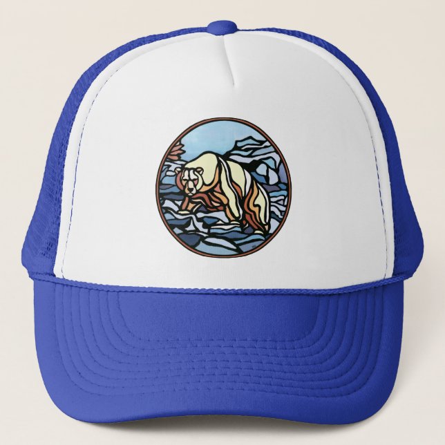 Polar Bear Caps & Hats Wildlife Bear Art Hat Truckerkappe (Vorderseite)