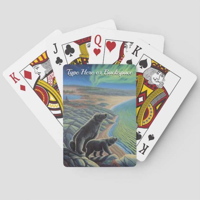 Polar Bear Cards Custom Mother Bären Playing Cards Spielkarten (Rückseite)