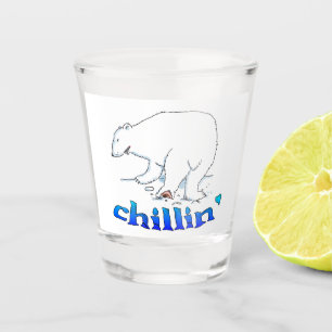 Polar Bear Chill white shot glass Schnapsglas