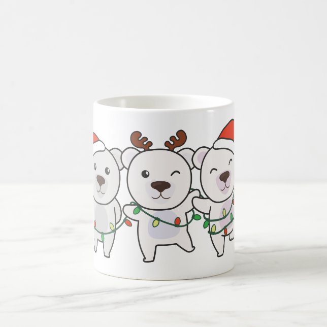 Polar Bear Christmas Animals Kaffeetasse (Mittel)