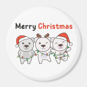 Polar Bear Christmas Animals Polar Bears Merry Magnet