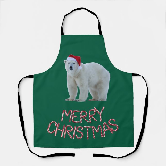Polar Bear Christmas Apron Schürze (Vorderseite)