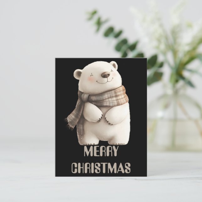 Polar Bear Christmas Card Feiertagskarte (Stehend Vorderseite)