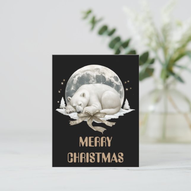 Polar Bear Christmas Card Feiertagskarte (Stehend Vorderseite)