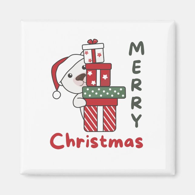Polar Bear Christmas Gift Winter Animals Polar Magnet (Vorne)