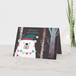 Polar Bear Christmas Holidays Modern Personalized Karte