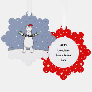 Polar Bear Christmas Ornament Karte